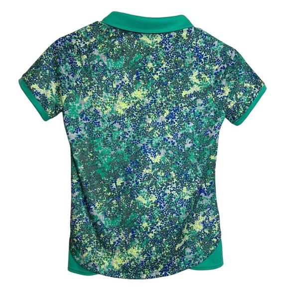 Adidas Girls Green Golf Polo Shirt Short Lightweight Polyester Blend Size M - Picture 3 of 8